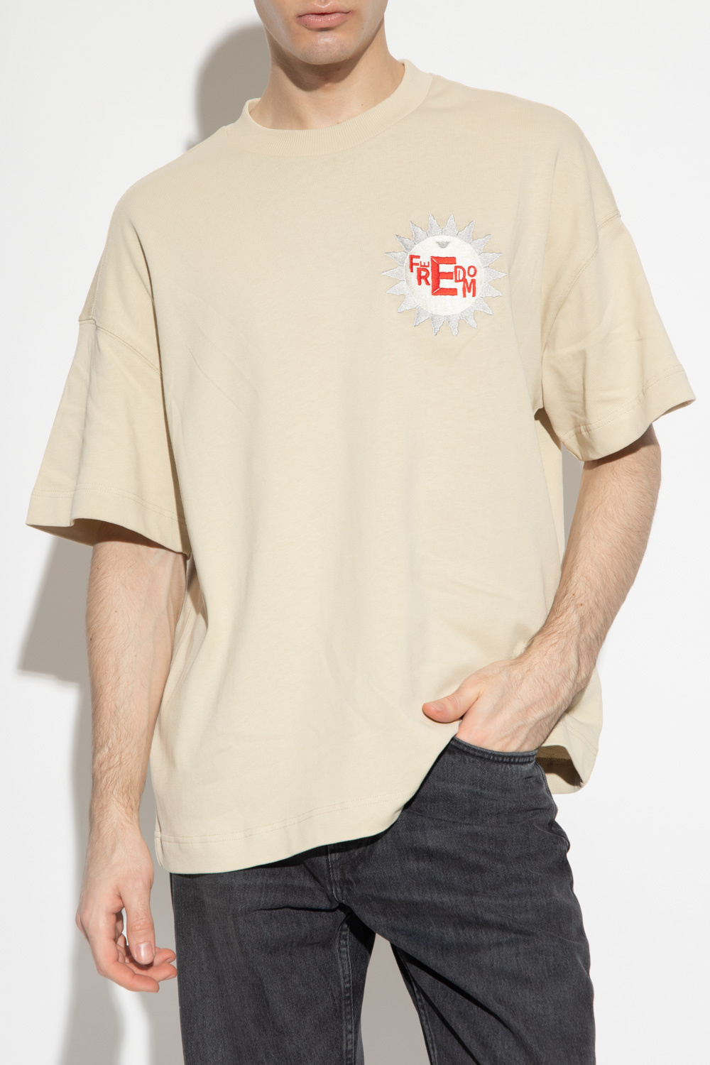 Beige Cotton T - shirt Emporio Armani - Printed Emporio